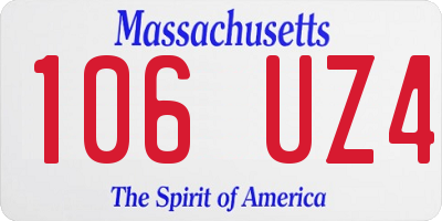 MA license plate 106UZ4
