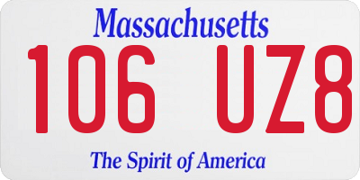 MA license plate 106UZ8