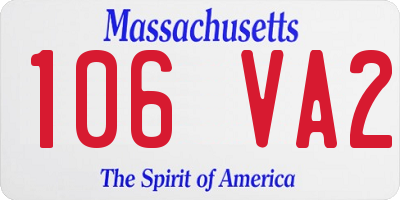 MA license plate 106VA2