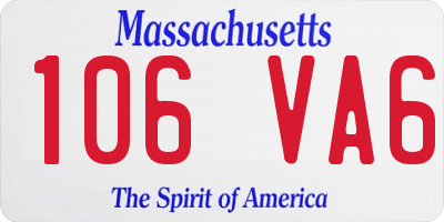 MA license plate 106VA6