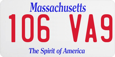MA license plate 106VA9