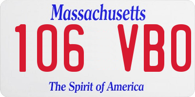 MA license plate 106VB0