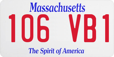 MA license plate 106VB1