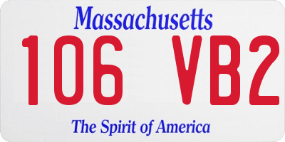 MA license plate 106VB2