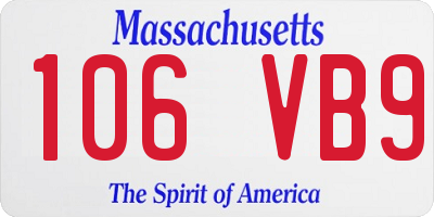 MA license plate 106VB9