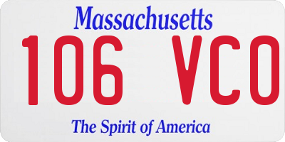 MA license plate 106VC0