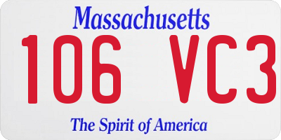 MA license plate 106VC3