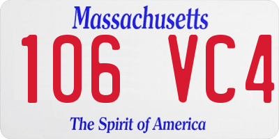 MA license plate 106VC4