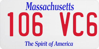 MA license plate 106VC6
