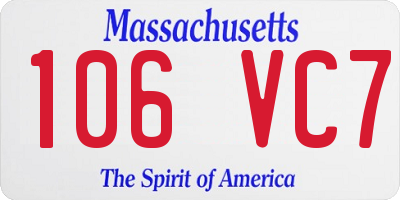 MA license plate 106VC7