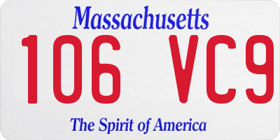 MA license plate 106VC9