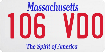 MA license plate 106VD0