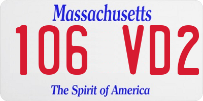 MA license plate 106VD2