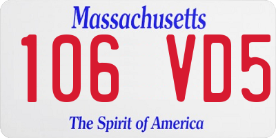 MA license plate 106VD5