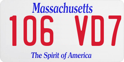 MA license plate 106VD7