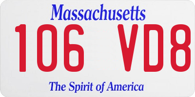 MA license plate 106VD8
