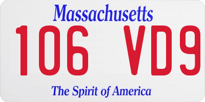 MA license plate 106VD9