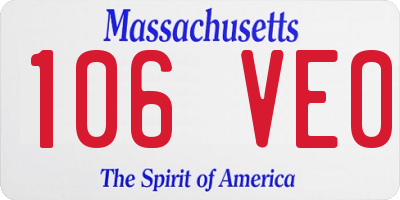MA license plate 106VE0