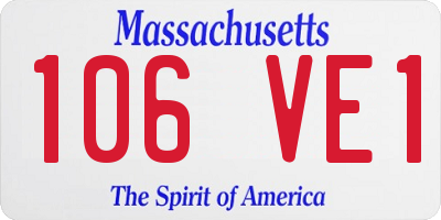 MA license plate 106VE1