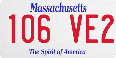 MA license plate 106VE2