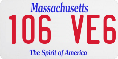 MA license plate 106VE6