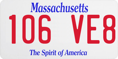 MA license plate 106VE8
