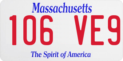 MA license plate 106VE9
