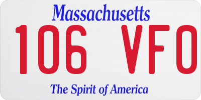 MA license plate 106VF0
