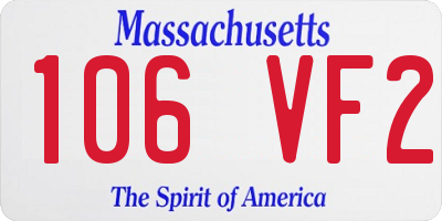 MA license plate 106VF2