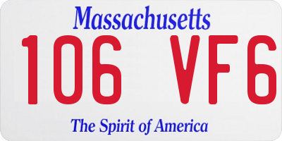 MA license plate 106VF6
