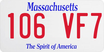MA license plate 106VF7
