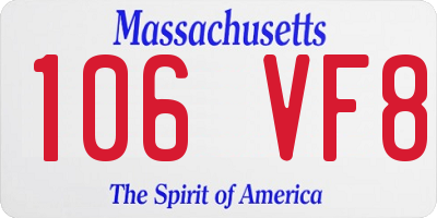 MA license plate 106VF8