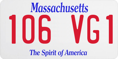MA license plate 106VG1