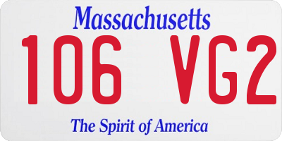MA license plate 106VG2
