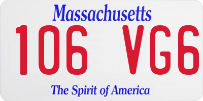 MA license plate 106VG6