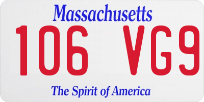 MA license plate 106VG9