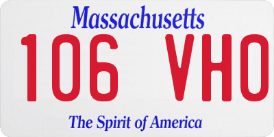 MA license plate 106VH0