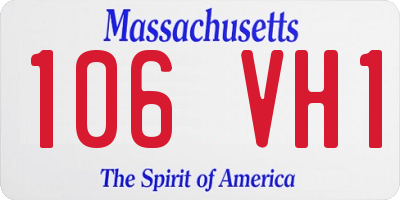 MA license plate 106VH1