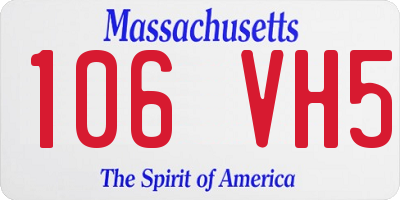 MA license plate 106VH5