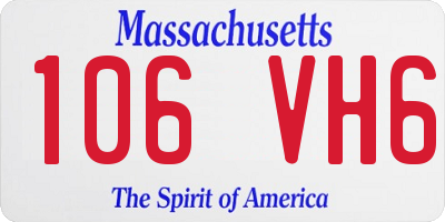 MA license plate 106VH6