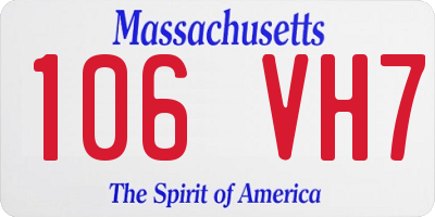 MA license plate 106VH7