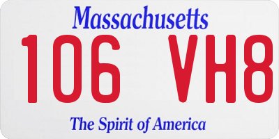MA license plate 106VH8