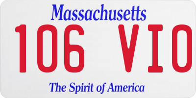MA license plate 106VI0