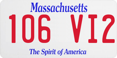 MA license plate 106VI2