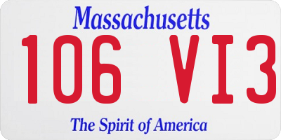 MA license plate 106VI3