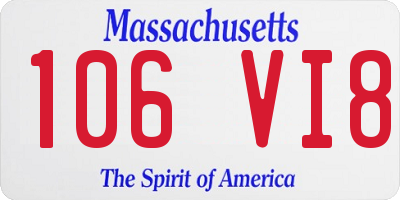 MA license plate 106VI8