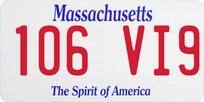 MA license plate 106VI9