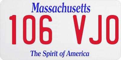 MA license plate 106VJ0
