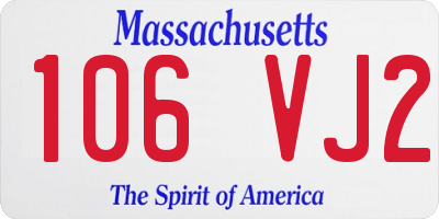 MA license plate 106VJ2