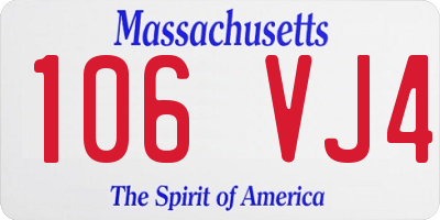MA license plate 106VJ4